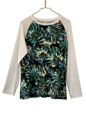 Reel Legends Reel-Tec Tropical Leaf Print Performance Top XL